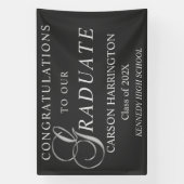 Banderoles Signe de graduation en argent élégant (Verticale)