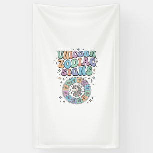 Banderoles Signe du zodiaque licorne Kawaii Design vectoriel_