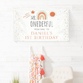 Banderoles SIGNE M. Onederful Boho Arc-en-ciel 1er anniversai (En situation)