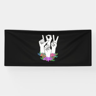 Banderoles Signe main ASL de l'enseignant