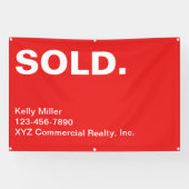 Banderoles SIGNE VENDU customisé Marketing immobilier commerc (Horizontal)