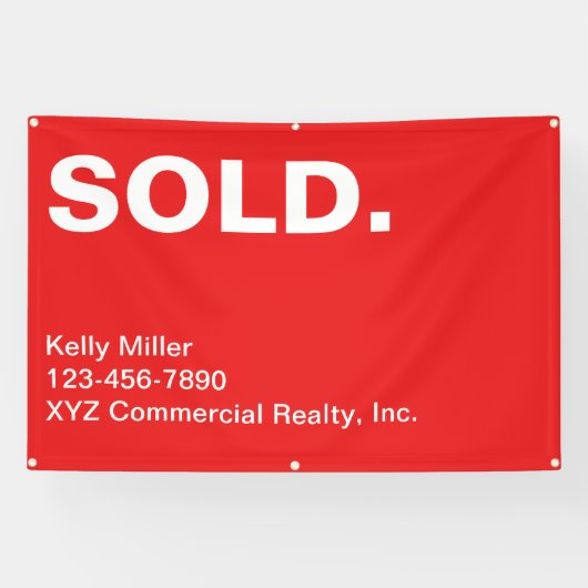 Banderoles SIGNE VENDU customisé Marketing immobilier commerc (Horizontal)
