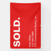 Banderoles SIGNE VENDU customisé Marketing immobilier commerc (Verticale)