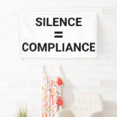 Banderoles SILENCE = CONFORMITÉ Manifestation Audacieuse Mars (En situation)