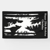 Banderoles Silhouette noire de Wolf Wolf (Horizontal)