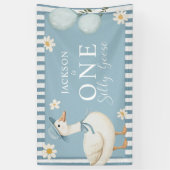 Banderoles Silly Goose Daisy Boy 1er anniversaire (Vertical)
