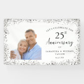 Banderoles Silver 25th Wedding Anniversary Banner (Horizontal)