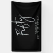 Banderoles Silver & Black Cinquante-ème anniversaire de fête  (Vertical)