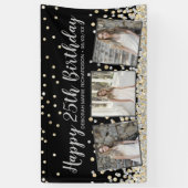 Banderoles Silver Gold Confeti Photo Collage 25e Birthday (Vertical)