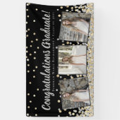Banderoles Silver Gold Confetti Photo Collage Graduation (Vertical)