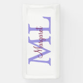 Banderoles simple ajout de nom monogramme rose rouge jeton (Verticale)