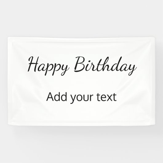 Banderoles simple anniversaire heureux minimum ajouter votre (Horizontal)