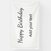 Banderoles simple anniversaire heureux minimum ajouter votre (Vertical)