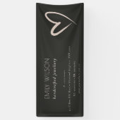 Banderoles Simple Black Blush Heart Business Entreprise (Vertical)