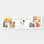Banderoles Simple Classic Monogramme 6 Photo Graduation Party (Horizontal)