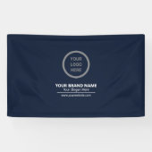 Banderoles Simple Classic Navy Blue Thème Personnalisé Logo M (Horizontal)