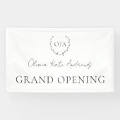 Banderoles Simple classique Monogramme Wreath Élégant (Horizontal)