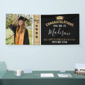 Banderoles Simple Elegant Black 1 Photo Graduation (Salon professionnel)