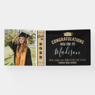 Banderoles Simple Elegant Black 1 Photo Graduation