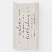 Banderoles Simple Elegant Off-White Bridal Shower Welcome (Verticale)