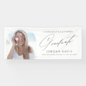 Banderoles Simple Elegant Script Photo Graduation Party (Horizontal)