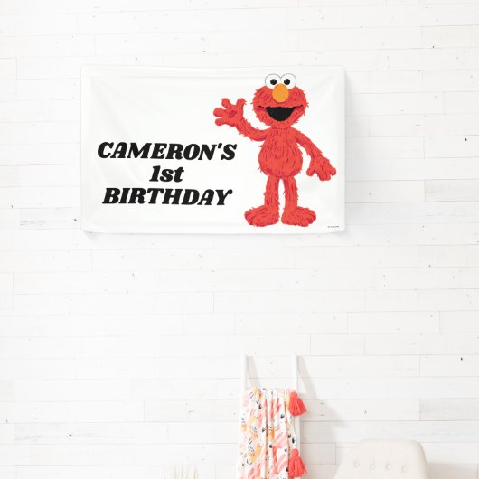 Banderoles Simple Elmo 1er anniversaire (Insitu)