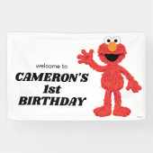 Banderoles Simple Elmo 1er anniversaire (Horizontal)