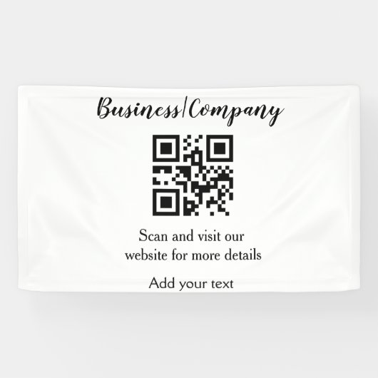 Banderoles Simple entreprise site web code-barres QR ajouter  (Horizontal)