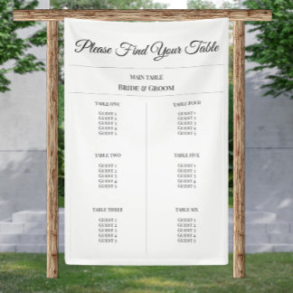 Banderoles Simple Fabric Seating Chart - Custom Wedding Decor