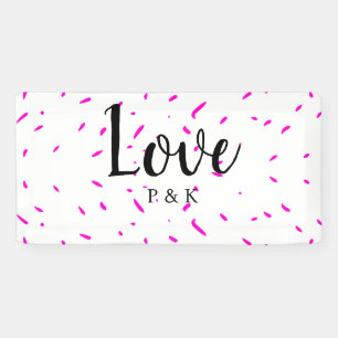 Banderoles Simple fond abstrait rose minimaliste nom d'amour