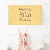 Banderoles Simple Jaune 80e Anniversaire (En situation)