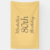 Banderoles Simple Jaune 80e Anniversaire (Vertical)