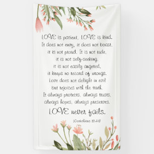 Banderoles Simple Jolie Fleurs Roses Bible Verse Mariage