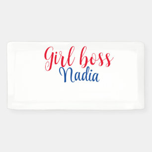 Banderoles simple minimal girl boss ajouter nom texte image e