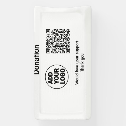 Banderoles Simple minimum q r code ajouter le logo texte des  (Verticale)
