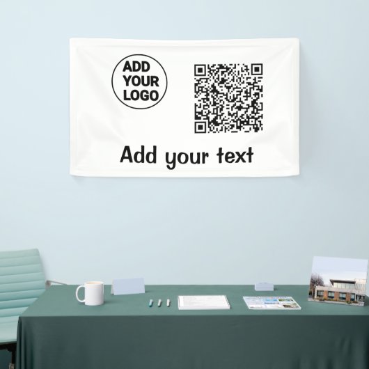 Banderoles Simple minimum q r code ajouter logo code d'analys (Salon professionnel)