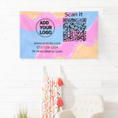 Banderoles Simple minimum q r code ajouter logo code d'analys (En situation)