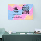 Banderoles Simple minimum q r code ajouter logo code d'analys (Salon professionnel)
