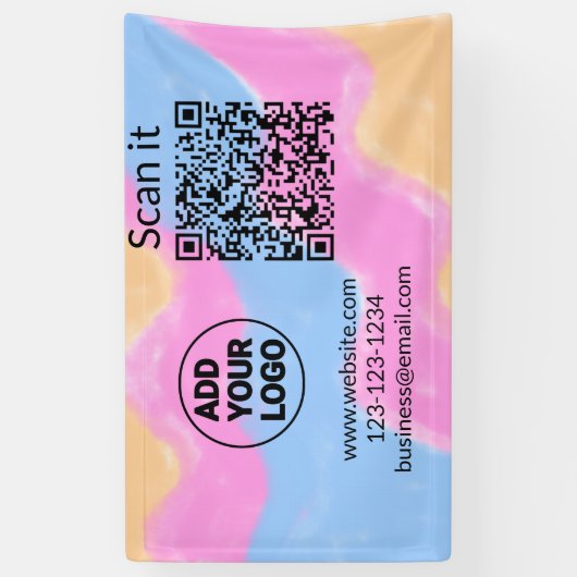 Banderoles Simple minimum q r code ajouter logo code d'analys (Vertical)