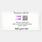 Banderoles Simple minimum q r code ajouter logo code d'analys (Horizontal)