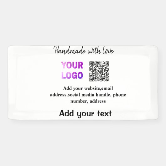 Banderoles Simple minimum q r code ajouter logo code d'analys (Horizontal)