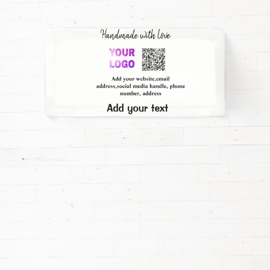 Banderoles Simple minimum q r code ajouter logo code d'analys (Insitu)