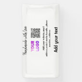Banderoles Simple minimum q r code ajouter logo code d'analys (Verticale)