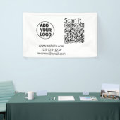 Banderoles Simple minimum q r code ajouter logo code d'analys (Salon professionnel)