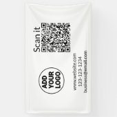 Banderoles Simple minimum q r code ajouter logo code d'analys (Vertical)