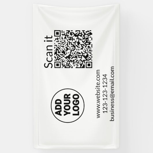 Banderoles Simple minimum q r code ajouter logo code d'analys (Vertical)