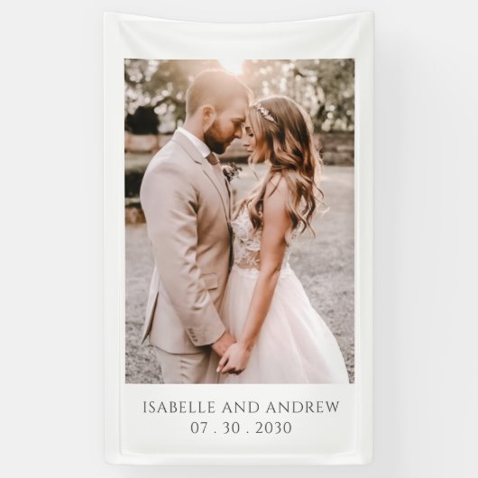 Banderoles Simple Modern Wedding Photo Wedding Reception (Vertical)