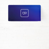 Banderoles Simple moderne bleu foncé Ombre dégradé et monogra (Insitu)