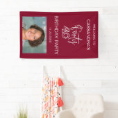 Banderoles Simple moderne Bourgogne Photo 40e anniversaire Bi (En situation)