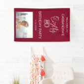 Banderoles Simple moderne Bourgogne Photo 80e anniversaire Bi (En situation)